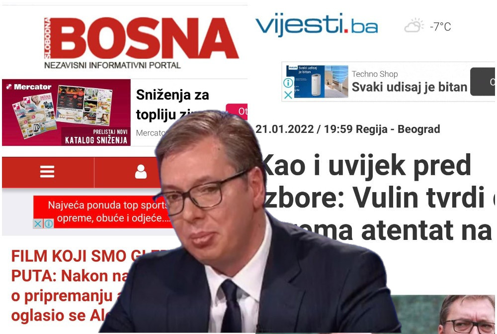 SRAMNO PISANJE SARAJEVSKIH MEDIJA: Morbidni naslovi o planu atentata na Vučića