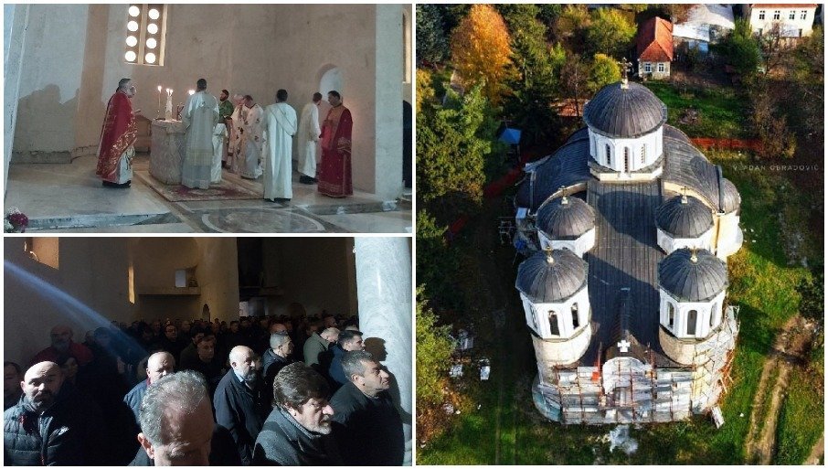 PRVA LITURGIJA U NOVOM HRAMU: Veliki dan za Berane, narod se okupio u hramu Svetog Simeona Mirotočivog