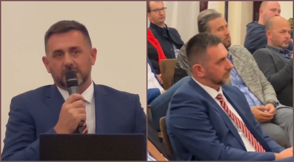 URNEBESAN SNIMAK: Edin Ramić sjedi u prvom redu i ujedno sluša sebe za govornicom (VIDEO)