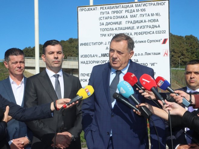 „VELIKIM PUTEVIMA DOLAZE VELIKI LJUDI“ Dodik u Klašnicama na ozvaničenju obnove magistralnog puta