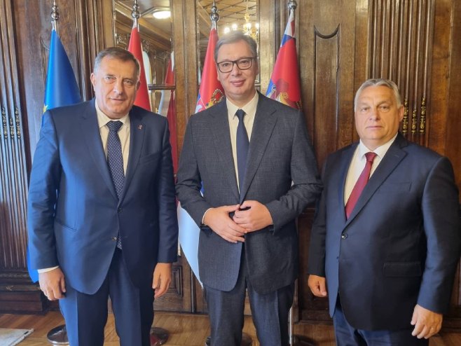 ČESTITKE MAĐARSKOM PREMIJERU ZA IZUZETNE ZASLUGE: Dodik u Beogradu sa Vučićem i Orbanom