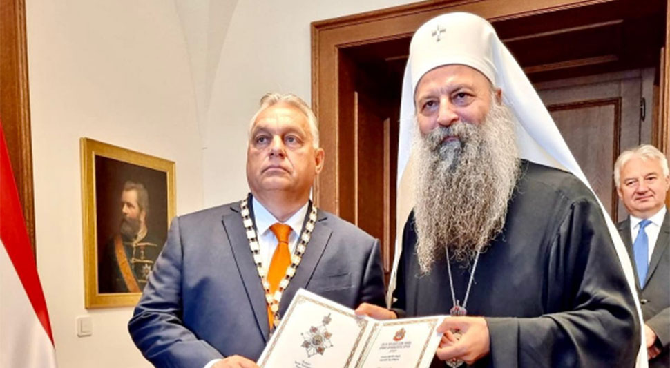 НАЈВИШЕ ОДЛИЧЈЕ СРПСКЕ ПРАВОСЛАВНЕ ЦРКВЕ: Патријарх Порфирије одликовао Виктора Орбана
