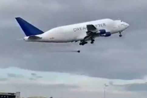 HIT SNIMAK: Avion krenuo, pa ostao bez točka (VIDEO)