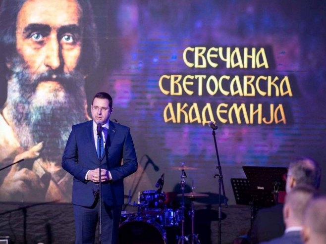 КОВАЧЕВИЋ НА СВЕТОСАВСКОЈ АКАДЕМИЈИ У СЈЕВЕРНОЈ МАКЕДОНИЈИ: Савиндан треба да прослављају сви Срби гдје год били