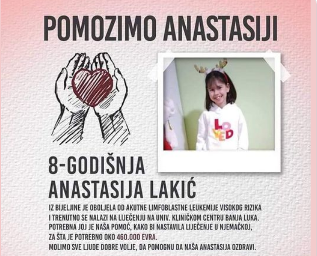 FOND SAOPŠTIO LIJEPE VIJESTI: Uplaćen novac za liječenje male Anastasije