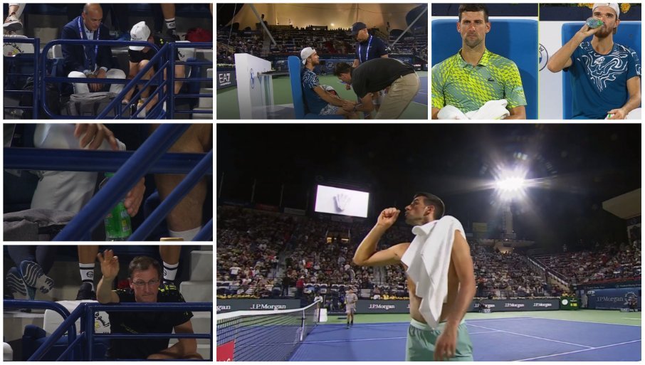 ДИБИДУС НЕОЧЕКИВАНА ДРАМА: Ђоковић уз муке побиједио тоталног аутсајдера! У „игри“ и скупљачи лоптица, и физиотерапеут, и „чаробни напитак“…