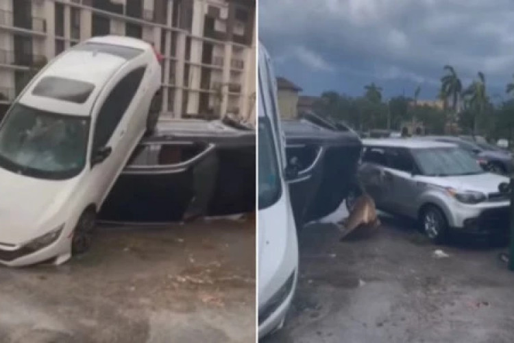 SNAŽNA OLUJA NA FLORIDI: Tornado prevrtao automobile, padali jedni na druge (VIDEO)
