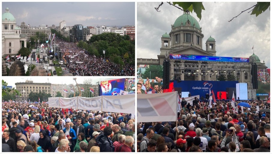 SRBIJA NADE: Istorijski skup – more ljudi se skupilo u centru Beograd