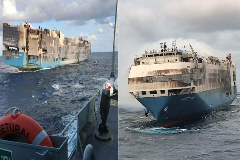 ХАВАРИЈА У МОРУ: Горио теретни брод са 3.000 аутомобила (ФОТО)