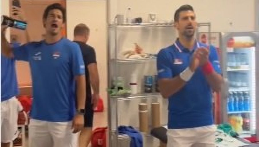 SVAKI SRBIN ĆE BITI PONOSAN: Ori se „Marš na Drinu“ u svlačionici naših tenisera – Novak predvodi (VIDEO)