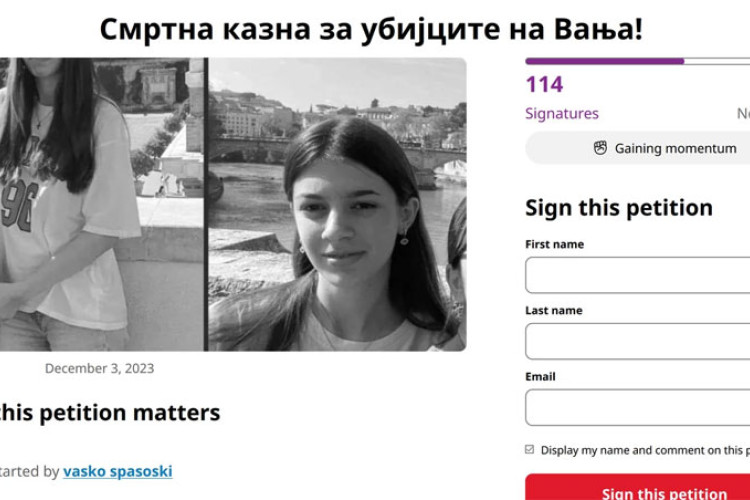 „SMRTNA KAZNA ZA VANJINE UBICE“: Građani potpisuju peticiju