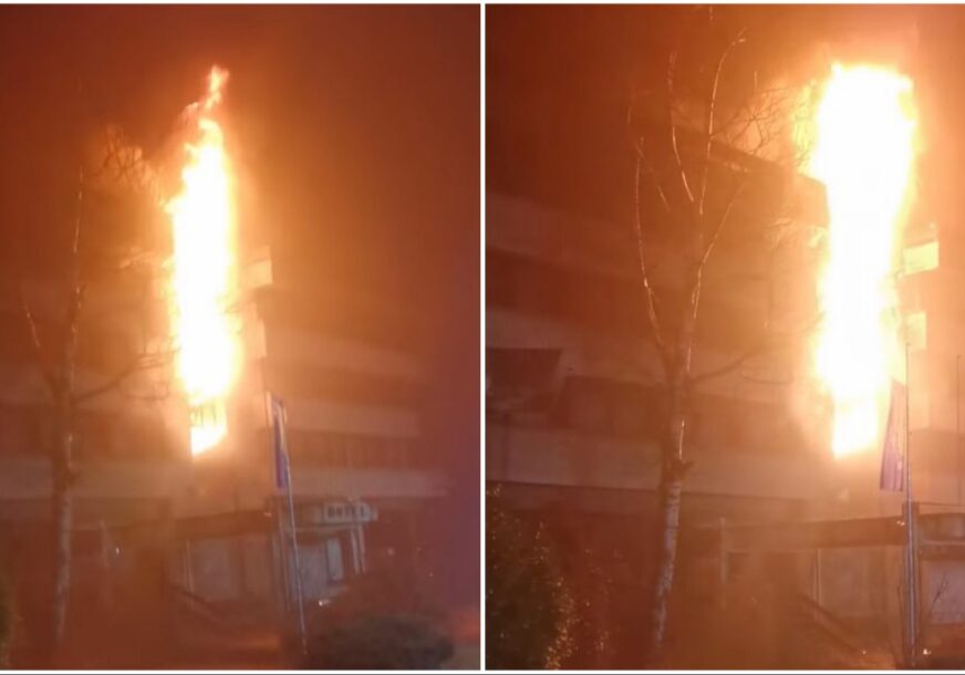 GORIO „KRISTAL“: Požar na objektu bivšeg hotela u Zavidovićima