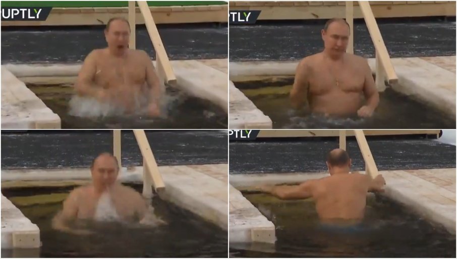 TRI PUTA ZARONIO U LEDENU VODU: Pogledajte kako se Putin okupao na Bogojavljenje (VIDEO)