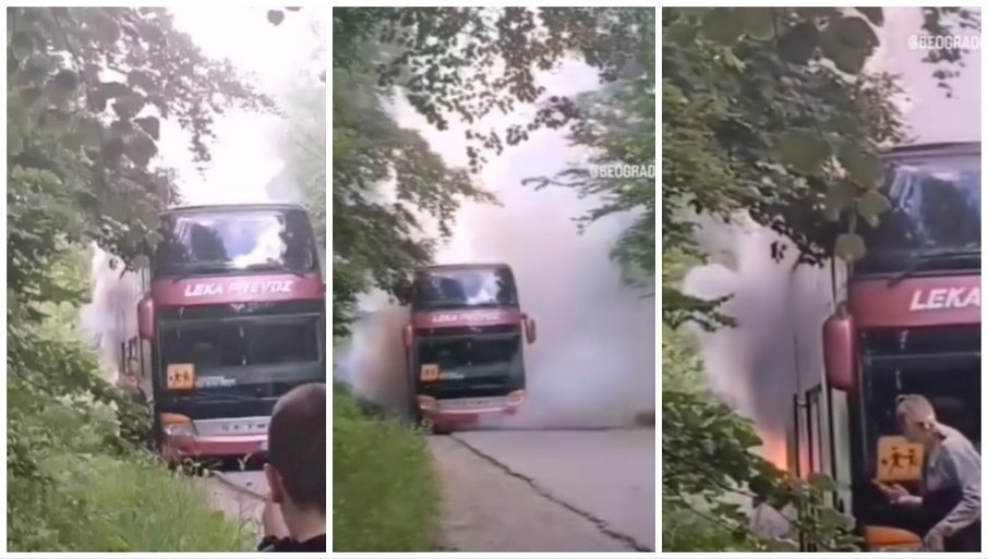 DJECA SE IGRALA SA UPALJAČEM? Zapalio se autobus sa 76 putika, nastala prava drama (VIDEO)