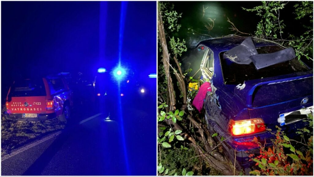 BMW ZAVRŠIO U JEZERU: Sudar tri vozila kod Mostara, intervenisali vatrogasci