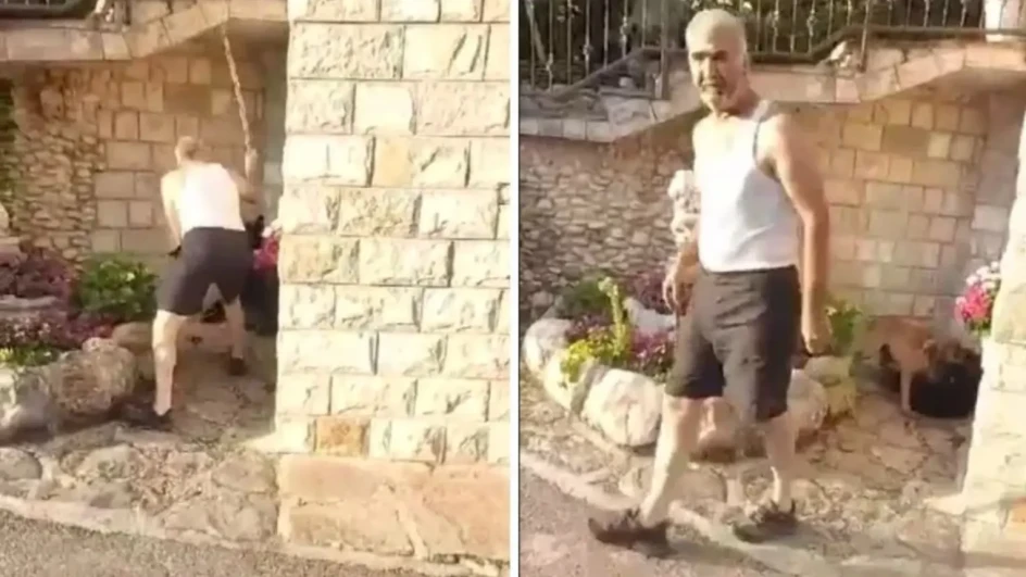 JEZIVO ZLOSTAVLJANJE ŽIVOTINJA U LIVNU: Muškarac brutalno prebija psa i huška drugog psa da ga napadne (UZNEMIRUJUĆI VIDEO)