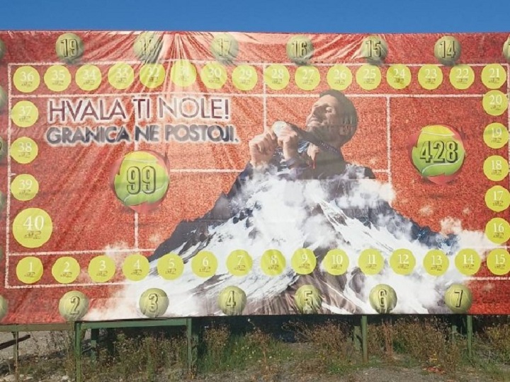 HVALA TI NOLE! GRANICA NE POSTOJI! Bilbord podrške srpskom teniseru osvanuo u banjalučkom naselju Vrbanja