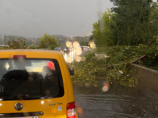 JAKO NEVRIJEME U DOBOJU: Stabla na cesti (VIDEO)