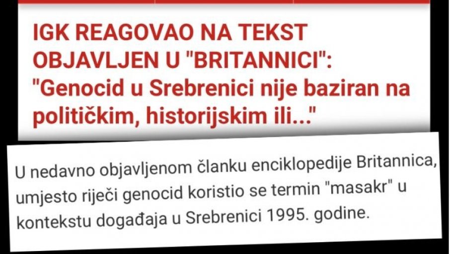 МЕДИЈИ У ФБиХ „БИЈЕСНЕ“: Чувена енциклопедија Британика тврди: Сребреница није геноцид