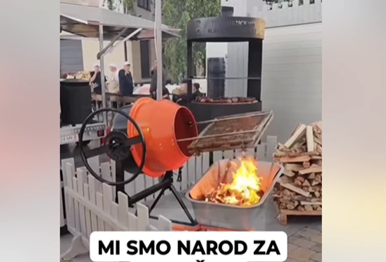 OVO SAMO IMA KOD NAS: Od građevinske miješalice napravio originalan izum za pečenje „Tesla nam je svima u genima“ (VIDEO)
