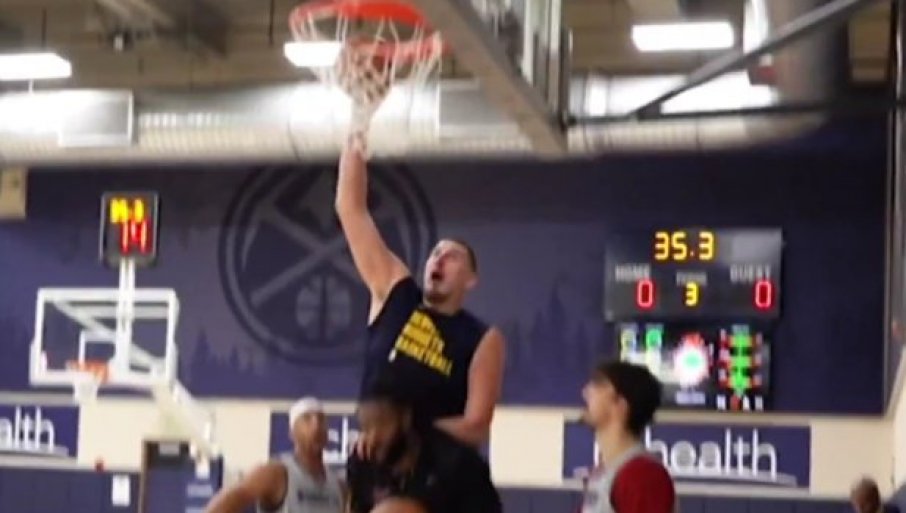 GDJE JE JOKIĆ, TU JE UVIJEK I ZABAVA: Srbin pokazao ko je gazda na treningu Nagetsa (VIDEO)