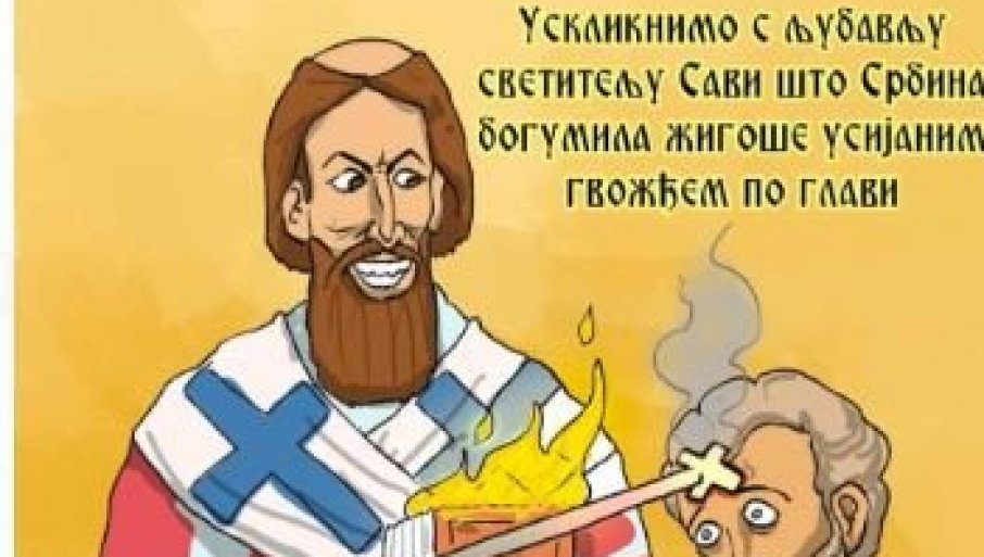 BOLESNO: Opozicija u Srbiji Svetog Savu prikazala kao mučitelja, oskrnavili lik i djelo srpskog prosvjetitelja (FOTO)