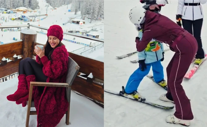 SUPRUGA ALEKSANDRA VUČIĆA NA KOPAONIKU: Tamara Vučić zbog sina Vukana poslije 30 godina stala na skije (FOTO)