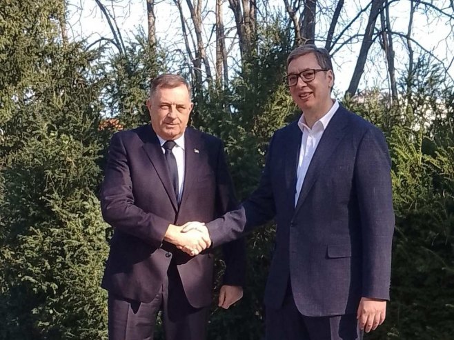 SASTALI SE DODIK I VUČIĆ: Razgovori o ključnim pitanjima za srpski narod i obilježavanju Sretenja (FOTO)