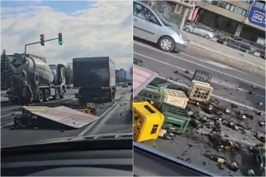 ГАЈБЕ ПИВА РАСУТЕ ПО ПУТУ: Незгода у Сарајеву, настале гужве