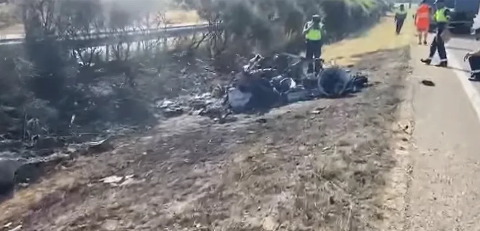 AUTOMOBIL UNIŠTEN DO NEPREPOZNATLJIVOSTI: Uznemirujući snimak sa mjesta gdje je poginuo Diogo Žota