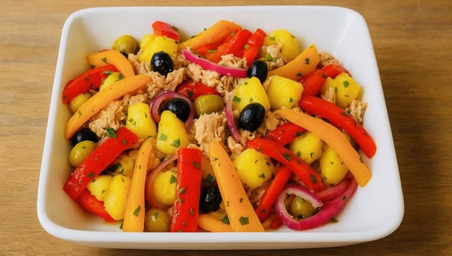 IDEALNA ZA LJETNJE DANE: Salata od krompira, paprika i tunjevine
