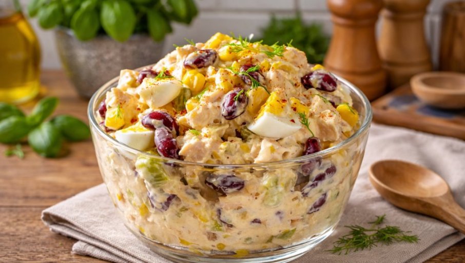SALATA OD PILETINE, PASULJA I JAJA: Kombinacija koja daje savršen ukus
