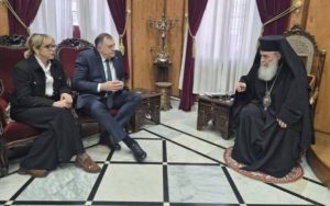 SASTANAK U IZRAELU: Trišić Babić i Dodik sa patrijarhom Teofilom Trećim (FOTO/VIDEO)