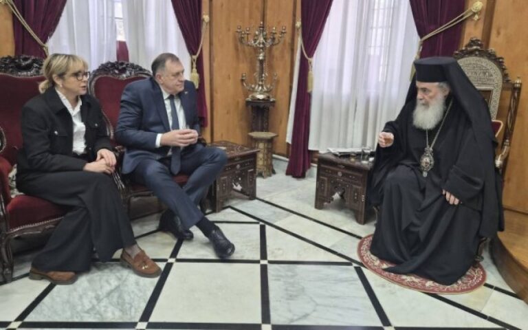 SASTANAK U IZRAELU: Trišić Babić i Dodik sa patrijarhom Teofilom Trećim (FOTO/VIDEO)