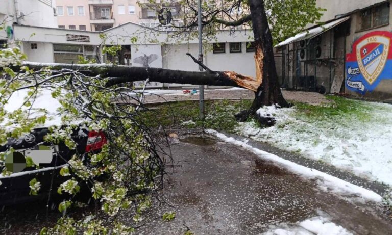 СНИЈЕГ ИЗАЗВАО БРОЈНЕ ПРОБЛЕМЕ: Ватрогасци у Бањалуци имали пуне руке (ФОТО)