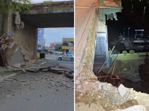 GRANIČNI PRELAZ PRIVREMENO ZATVOREN: Urušena betonska konstrukcija i ograda na mostu preko Save u Gradišci