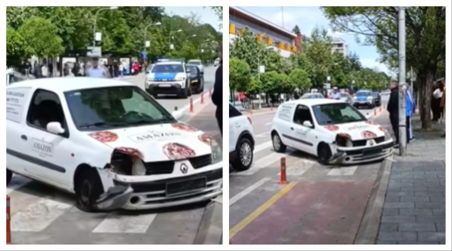 SAOBRAĆAJKA U CENTRU BANJALUKE: Vozač izgubio kontrolu nad automobilom, pa udario u banderu