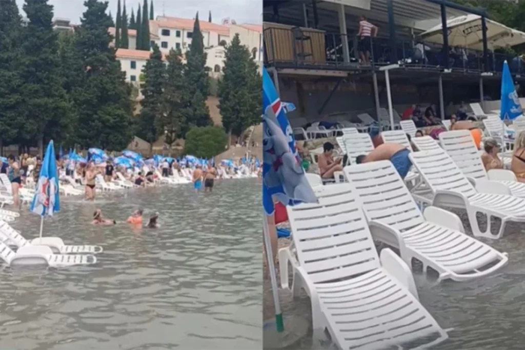 NA DESETINE LEŽALJKI U MORU: Neobičan prizor na prepunoj plaži u Neumu privukao pažnju