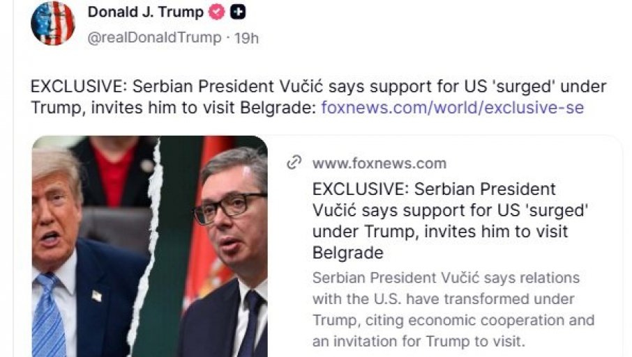 „РИЈЕТКИ СУ ПРАВИ, ВУЧИЋЕВА РИЈЕЧ СЕ ПОШТУЈЕ“: Аналитичари о Трамповом поновном цитирању српског предсједника