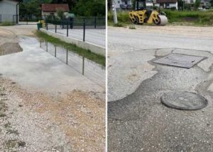 MJEŠTANI PETRIĆEVCA UPOZORAVAJU: Voda mjesecima plavi ulicu, djecu prenosimo preko ceste (FOTO)