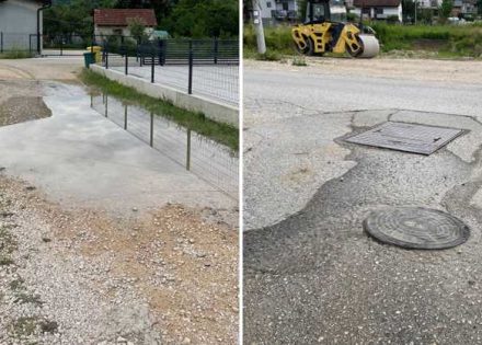 MJEŠTANI PETRIĆEVCA UPOZORAVAJU: Voda mjesecima plavi ulicu, djecu prenosimo preko ceste (FOTO)