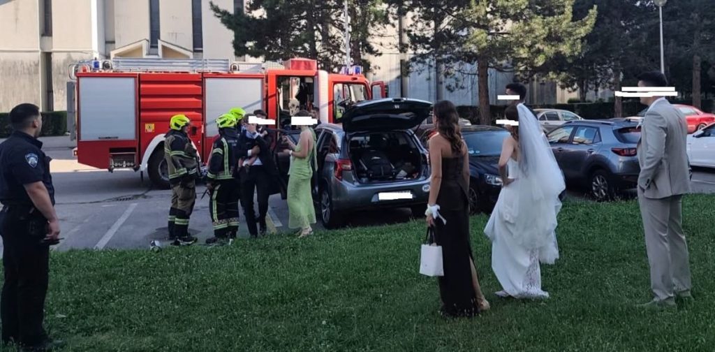 DRAMA NA SVADBI U ZAGREBU: Vatrogasci trčali da spasu dijete iz automobila (FOTO)