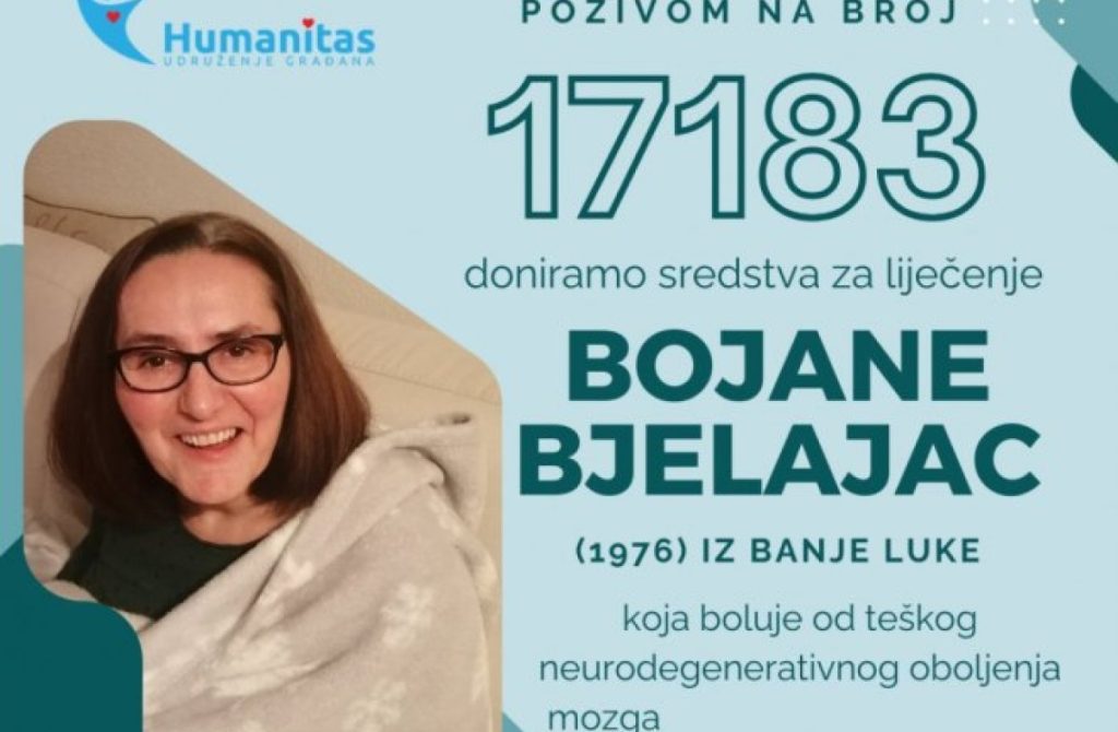 БУДИМО ХУМАНИ: Позовимо 17183 за лијечење Бојане из Бањалуке
