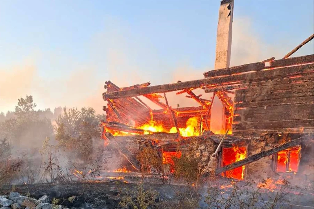 IZGORJELE DVIJE KUĆE: Stravične posljedice požara na granici BiH i Crne Gore (VIDEO)