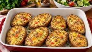 PUNJENI KROMPIR SA SIROM I POVRĆEM: Zapečeno jelo koje će sve oduševiti (RECEPT)